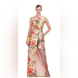 NWT- Kay Unger Floral Walk-Through Jumpsuit.Sz.12
